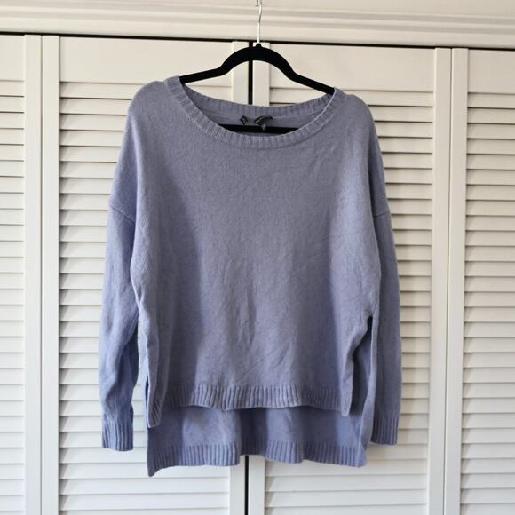 Eileen Fisher Medium Wool Blend Lavender Hi-Lo Sweater | Size Medium - Picture 2 of 9